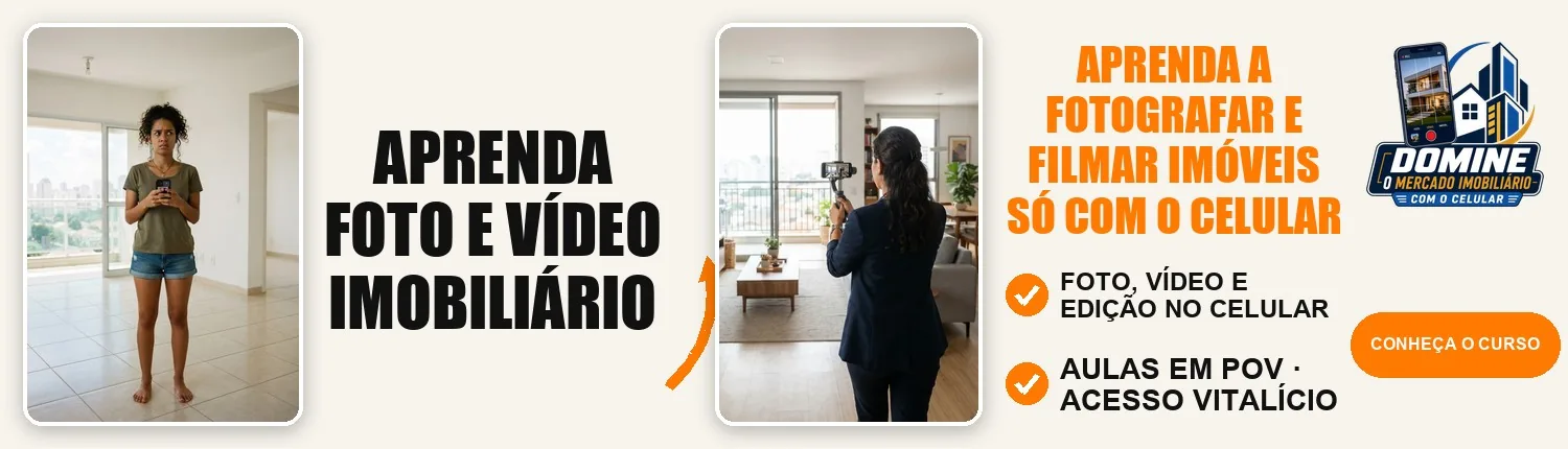 Anúncio do curso Domine o mercado imobiliário com o celular: Aprenda foto e vídeo imobiliário