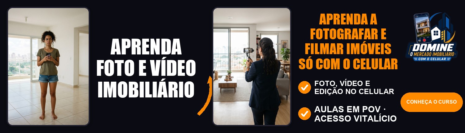 Anúncio do curso Domine o mercado imobiliário com o celular: Aprenda foto e vídeo imobiliário