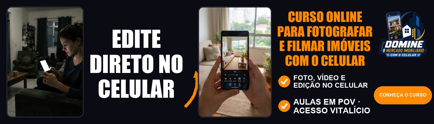 Anúncio do curso Domine o mercado imobiliário com o celular: Edite direto no celular