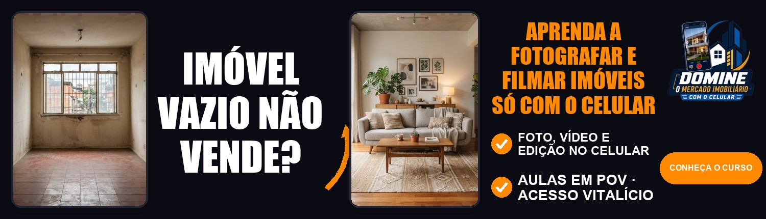 Anúncio do curso Domine o mercado imobiliário com o celular: Imóvel vazio não vende?