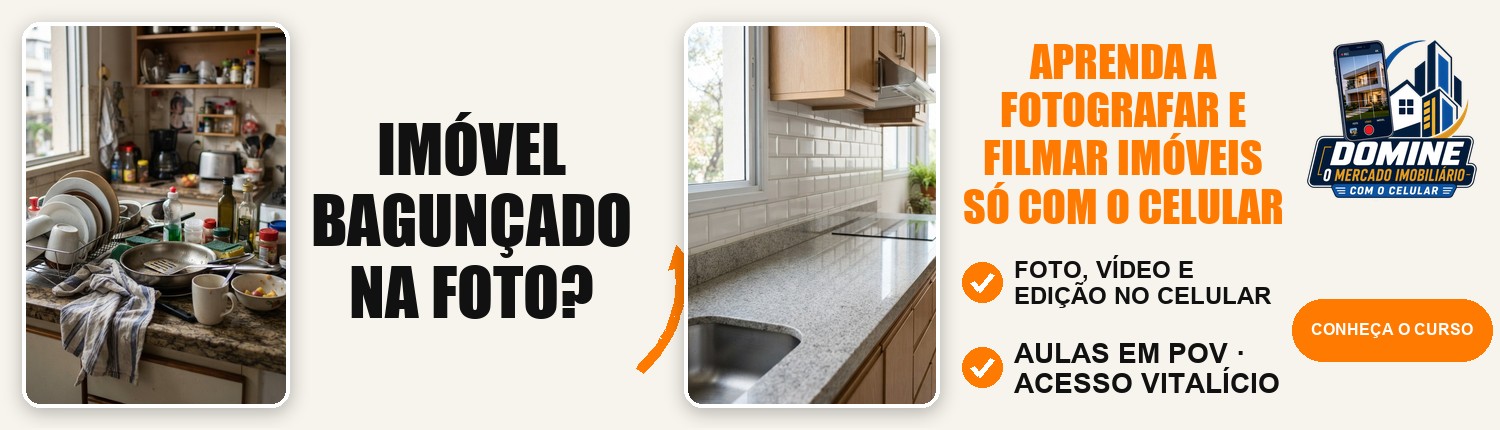 Anúncio do curso Domine o mercado imobiliário com o celular: Imóvel bagunçado na foto?