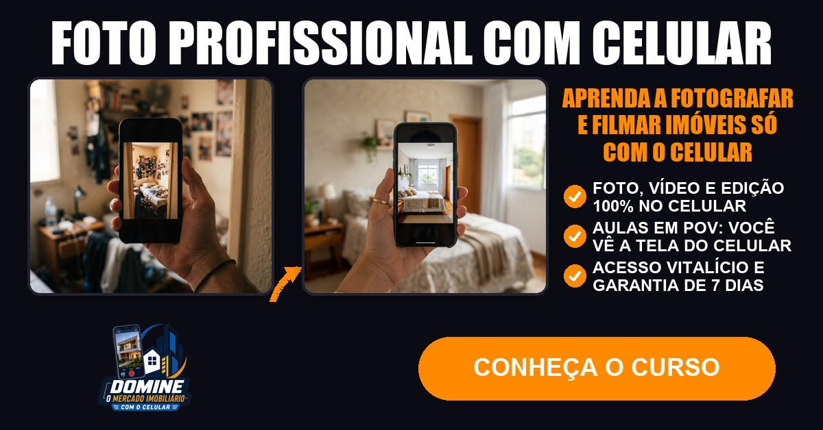 Anúncio do curso Domine o mercado imobiliário com o celular: Foto profissional com celular