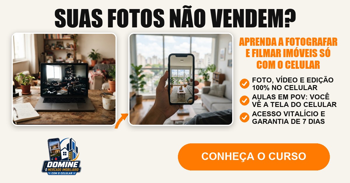 Anúncio do curso Domine o mercado imobiliário com o celular: Suas fotos não vendem?