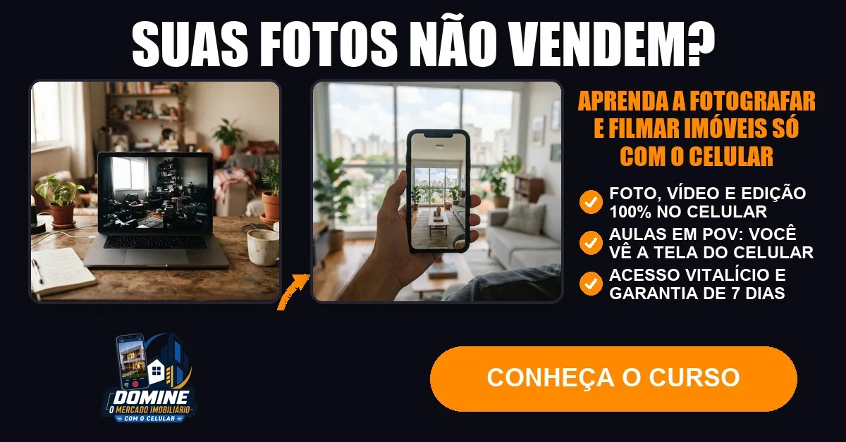 Anúncio do curso Domine o mercado imobiliário com o celular: Suas fotos não vendem?