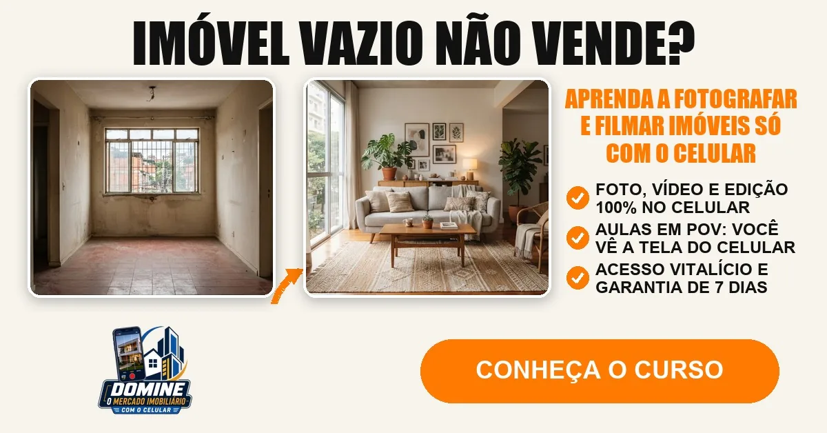 Anúncio do curso Domine o mercado imobiliário com o celular: Imóvel vazio não vende?