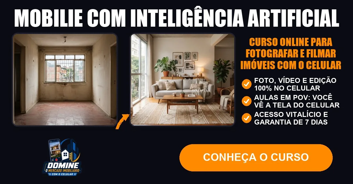Anúncio do curso Domine o mercado imobiliário com o celular: Mobilie com inteligência artificial