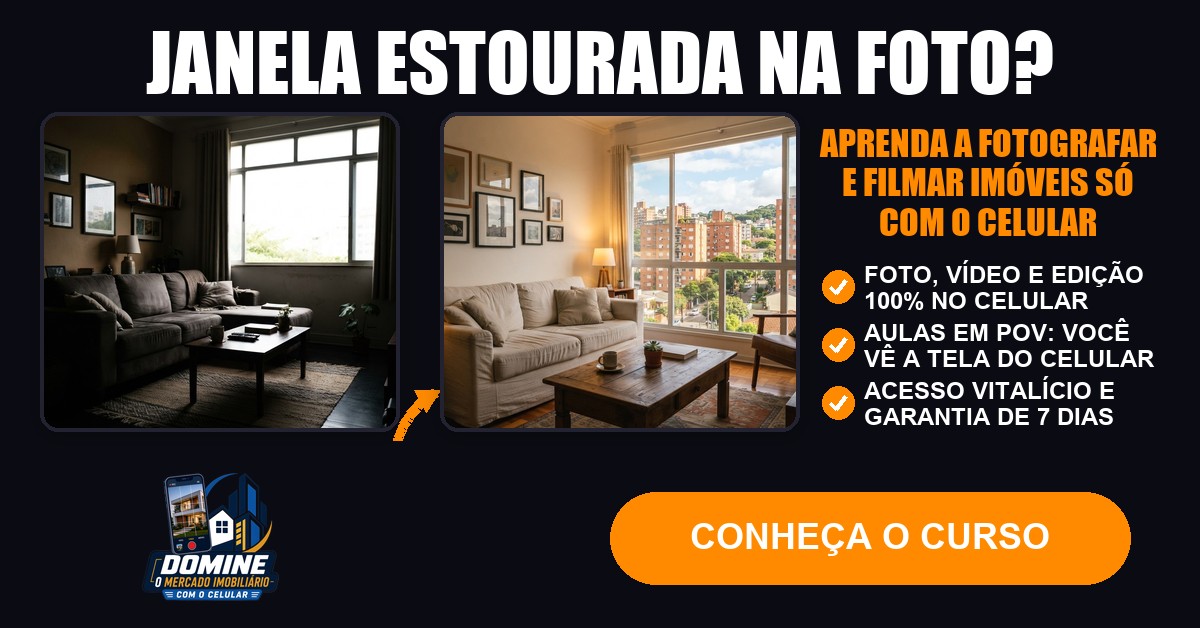 Anúncio do curso Domine o mercado imobiliário com o celular: Janela estourada na foto?