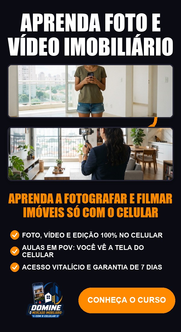 Anúncio do curso Domine o mercado imobiliário com o celular: Aprenda foto e vídeo imobiliário