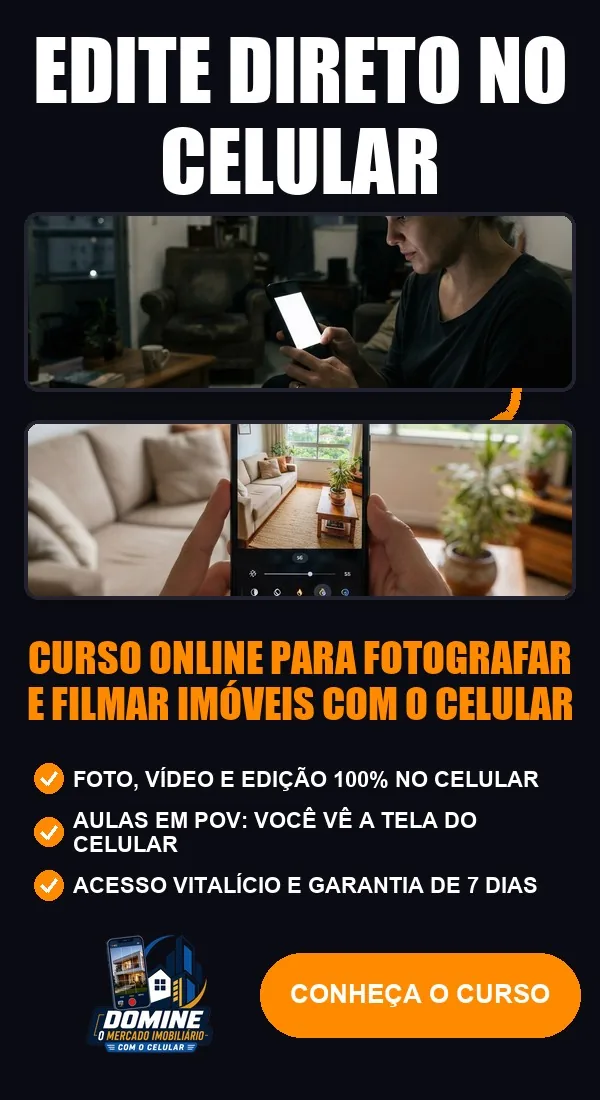 Anúncio do curso Domine o mercado imobiliário com o celular: Edite direto no celular
