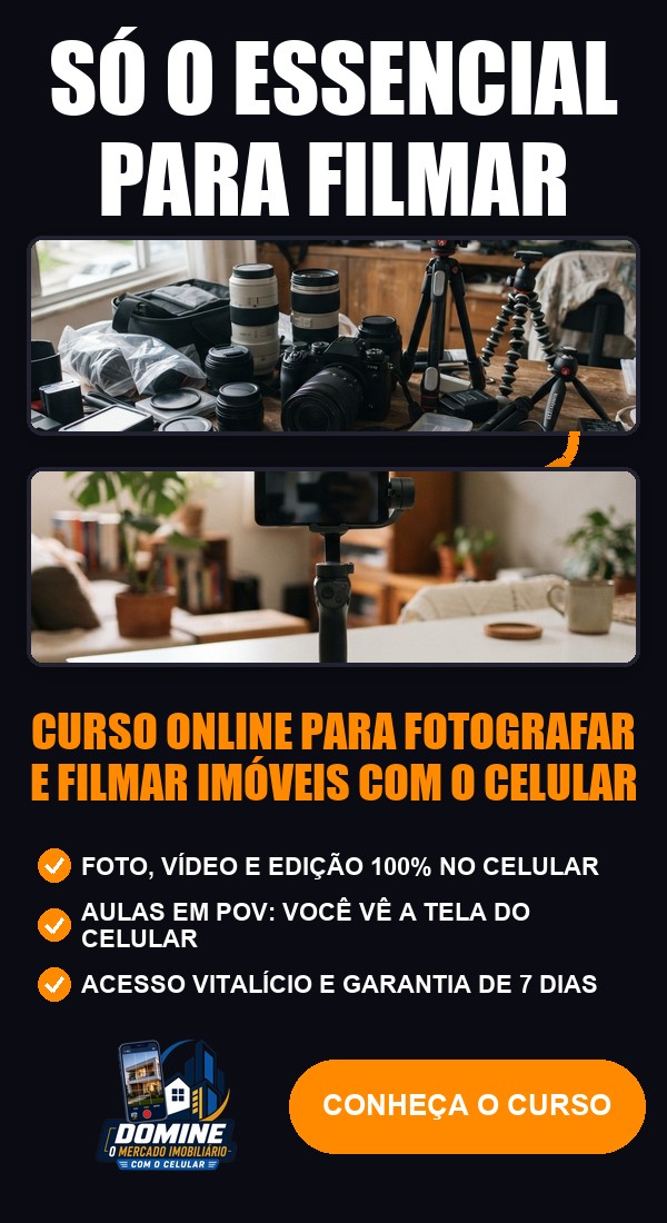Anúncio do curso Domine o mercado imobiliário com o celular: Só o essencial para filmar