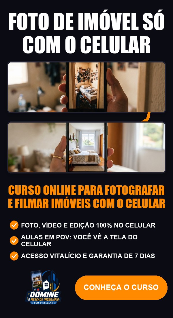 Anúncio do curso Domine o mercado imobiliário com o celular: Foto de imóvel só com o celular