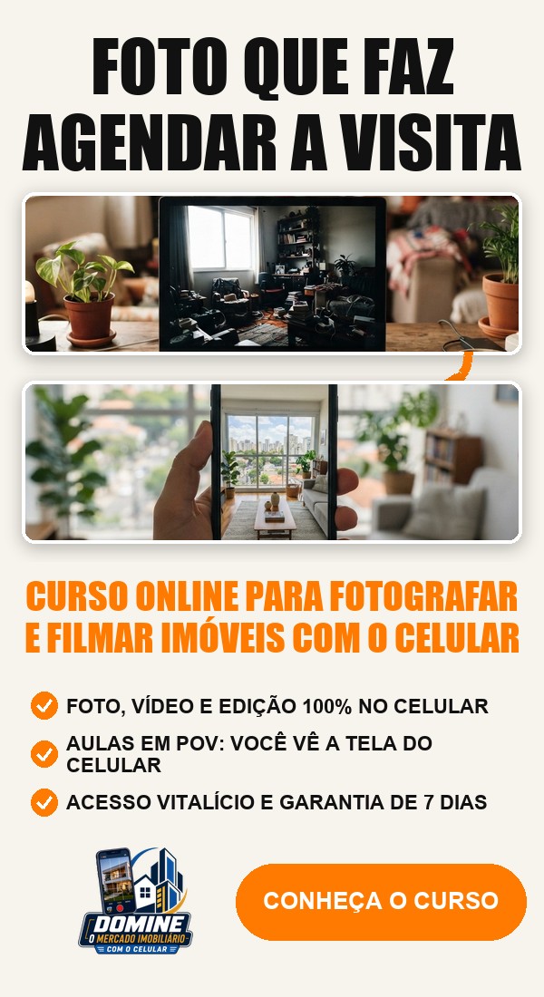 Anúncio do curso Domine o mercado imobiliário com o celular: Foto que faz agendar a visita