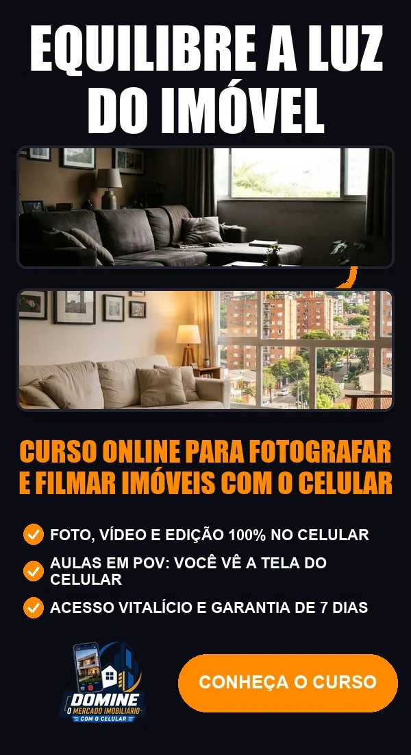 Anúncio do curso Domine o mercado imobiliário com o celular: Equilibre a luz do imóvel