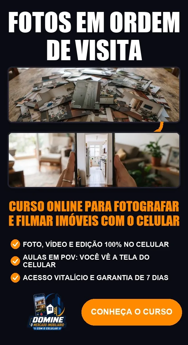 Anúncio do curso Domine o mercado imobiliário com o celular: Fotos em ordem de visita