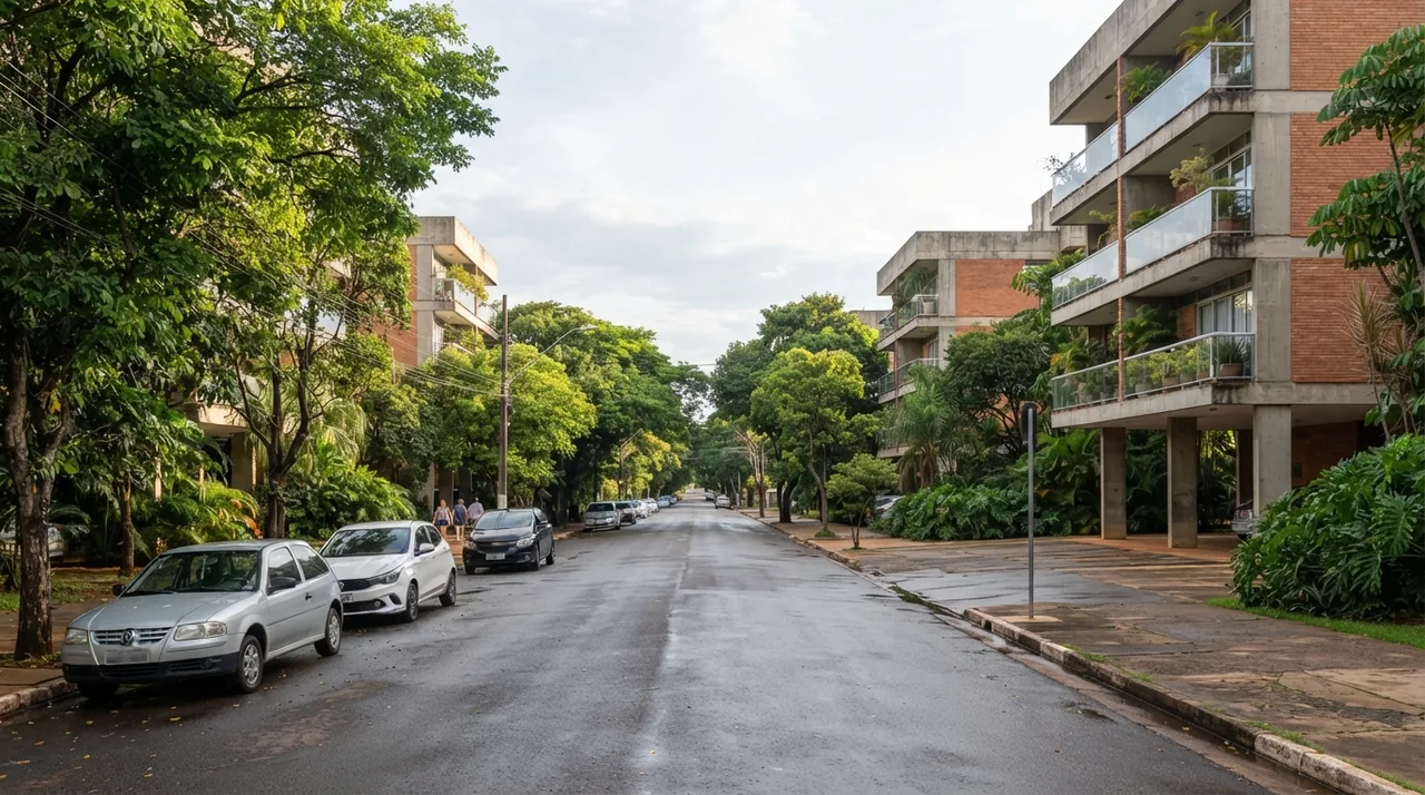 Rua residencial em Brasília