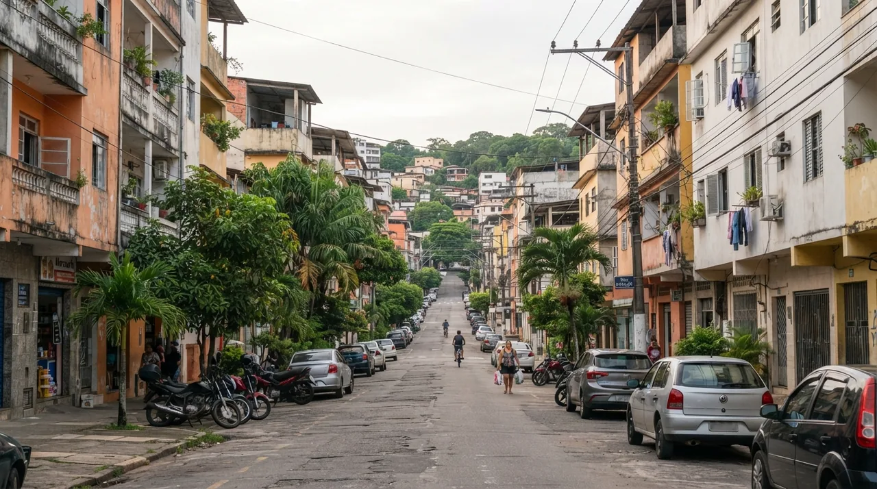 Rua residencial em Manaus