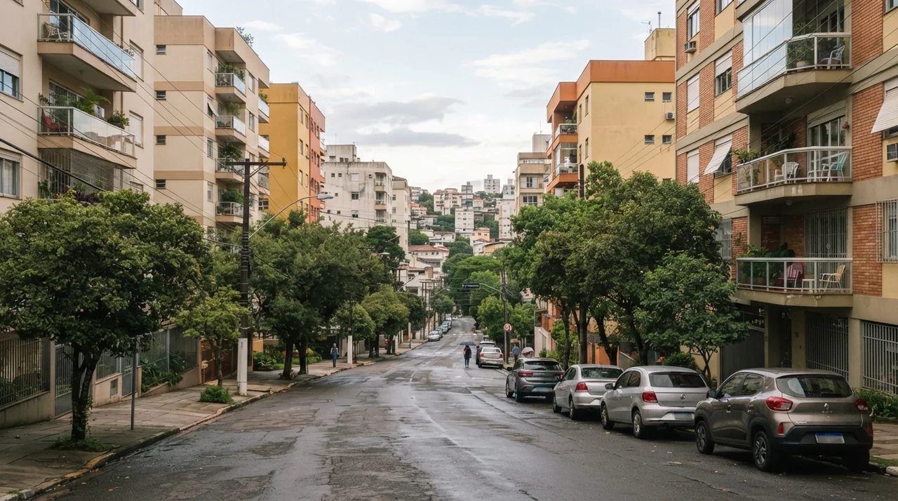 Rua residencial em Porto Alegre