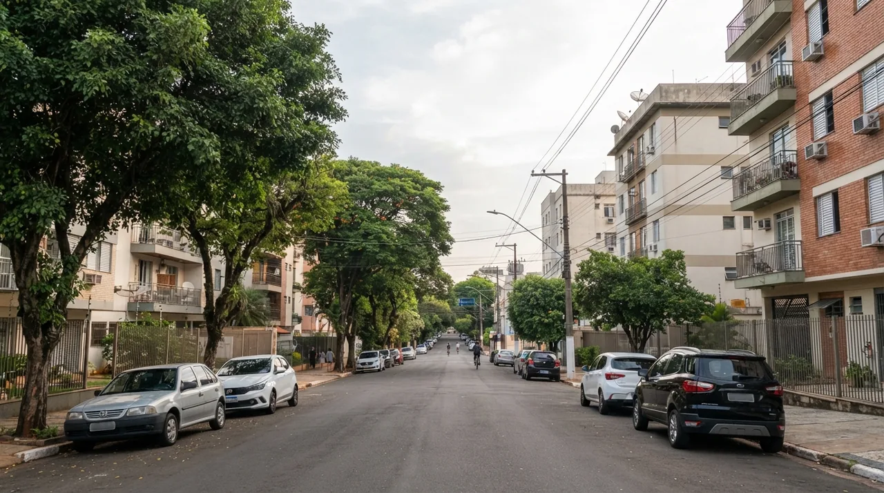Rua residencial em Ribeirão Preto