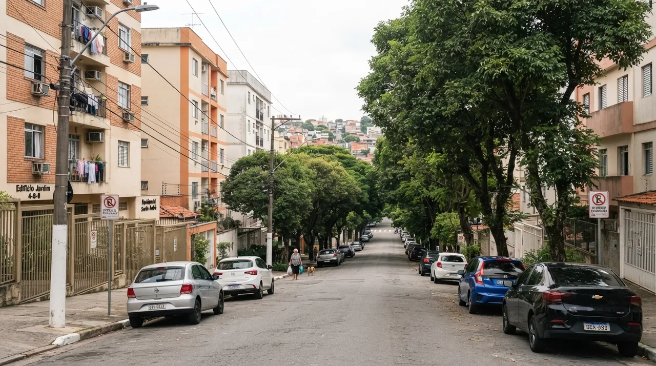 Rua residencial em Santo André